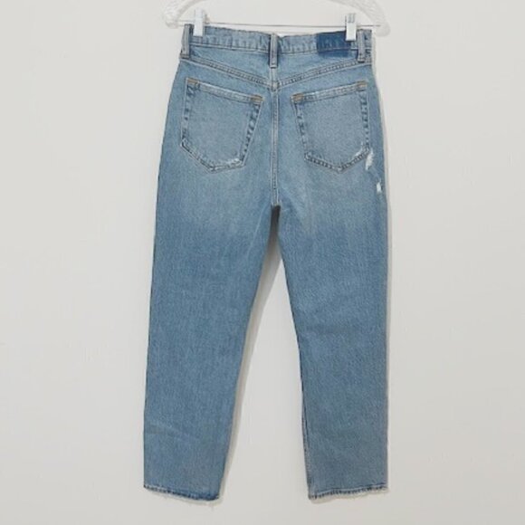 Abercrombie & Fitch The Dad High Rise Jeans Straight Distressed Size 27/4s - Picture 5 of 8